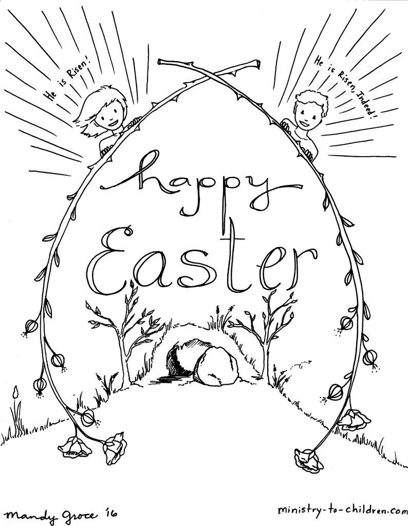 794x1024 He Is Risen Coloring Page