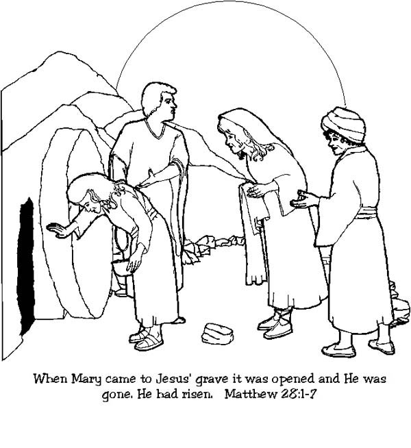 600x654 Bible Coloring Pages Jesus Resurrection Jesus Resurrection
