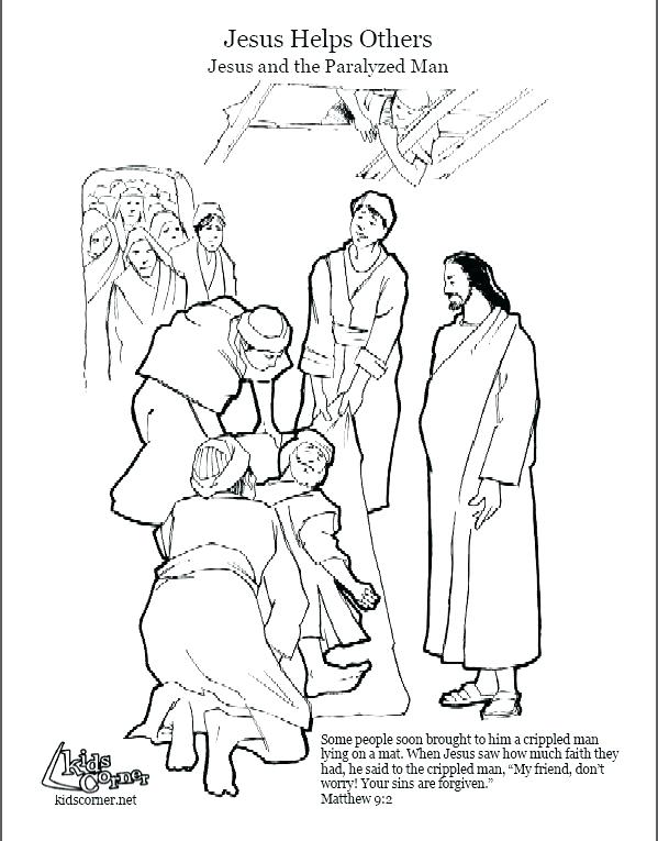 599x765 Jesus Heals A Paralytic Coloring Page Heals Coloring Page Heals