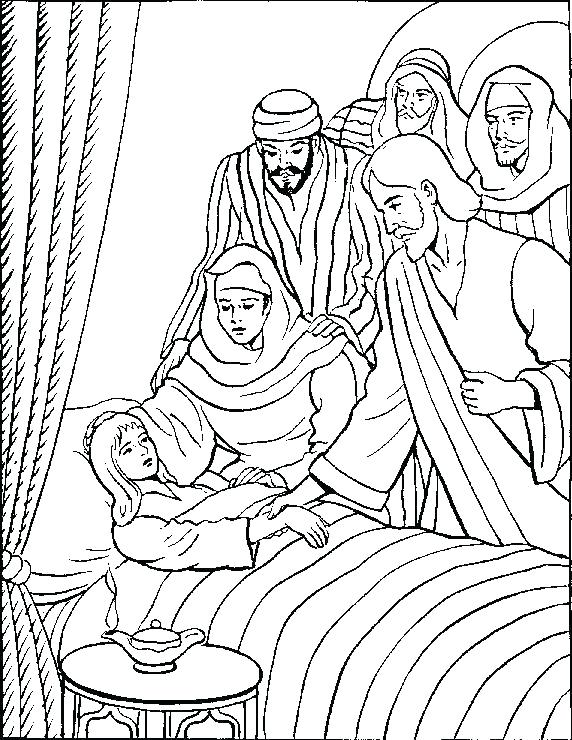 572x740 Jesus Heals Coloring Page Daughter Coloring Page Daughter Coloring