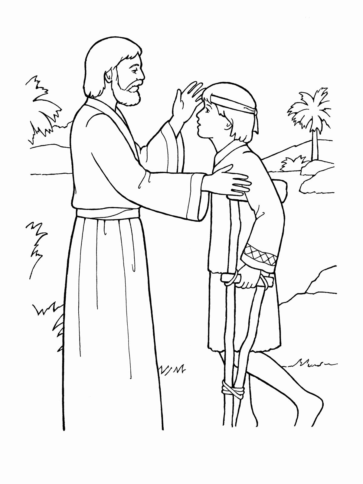 1200x1600 Jesus Heals Coloring Page Pics Jesus Heals Coloring Sheet Page