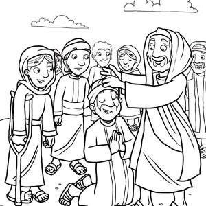 300x300 Jesus Heals The Sick Coloring Page