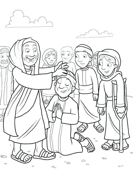 464x600 Jesus Heals A Blind Man Coloring Page Heals Blind Man Coloring