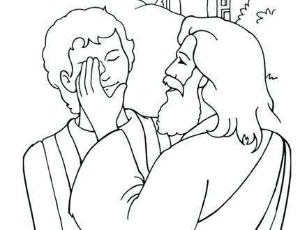 440x330 Jesus Heals Blind Man Coloring Page Blind Man Coloring Page