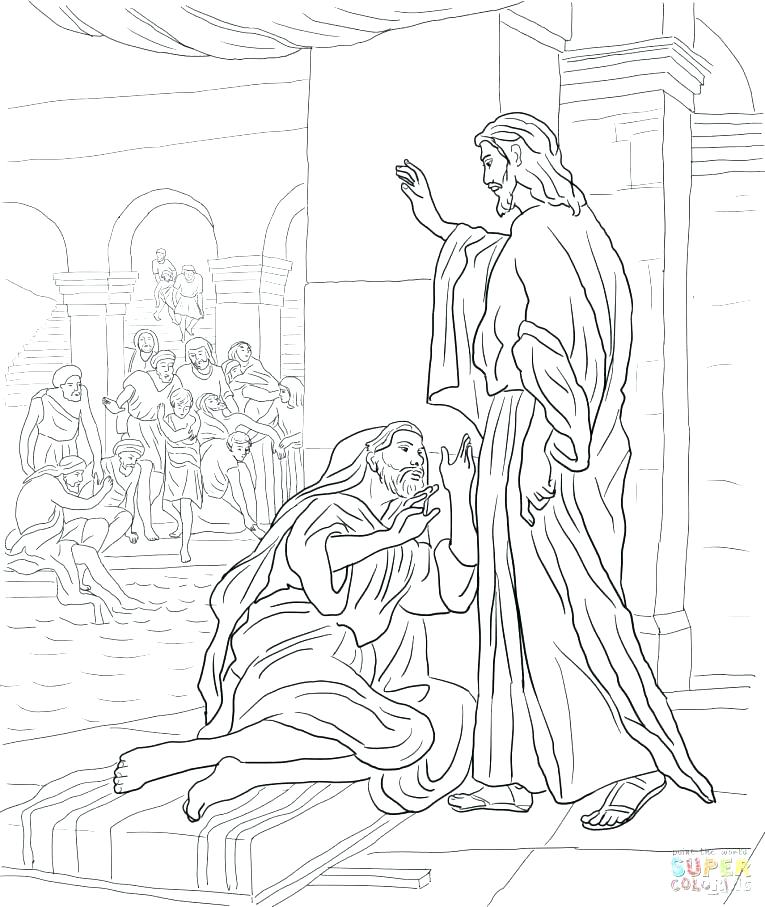 765x907 Jesus Heals Paralytic Coloring Page Coloring Page Heals