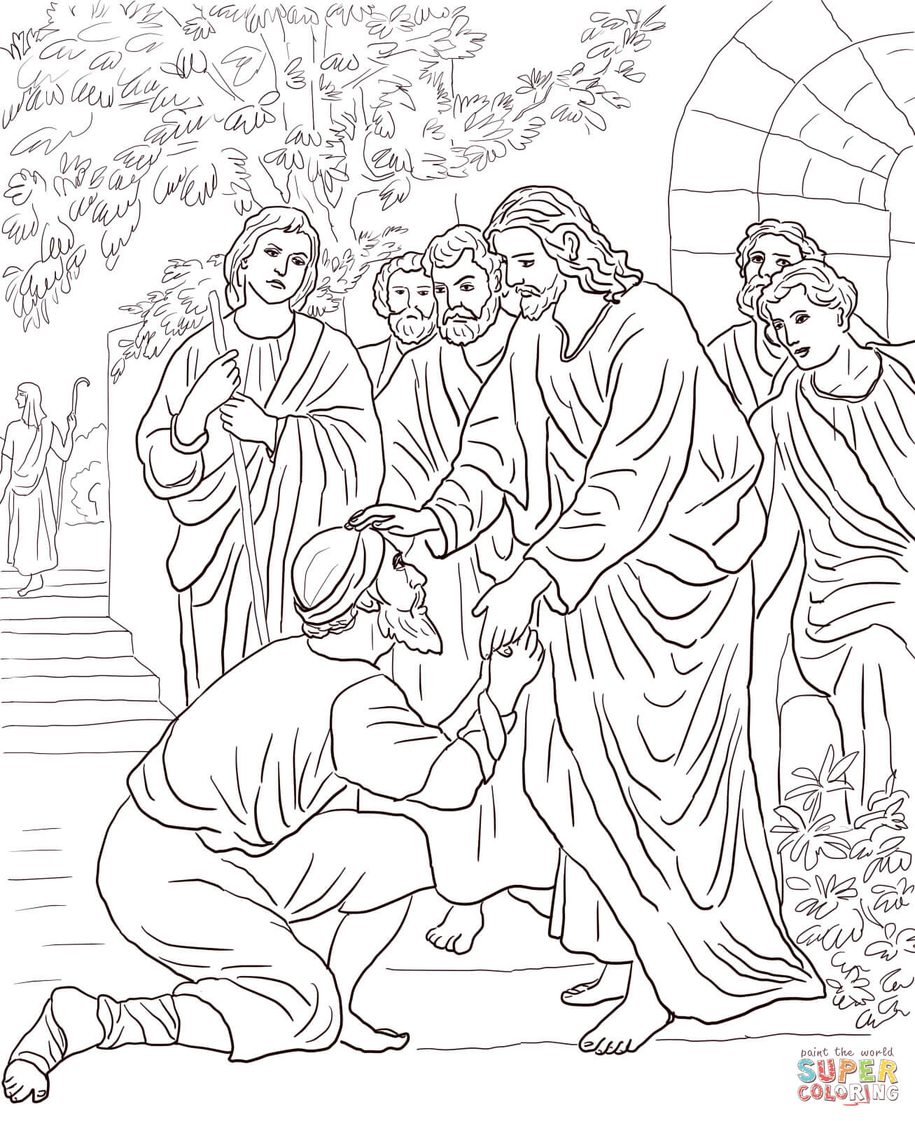 1307x1600 Marvelous Jesus Heals The Blind Man Coloring Page