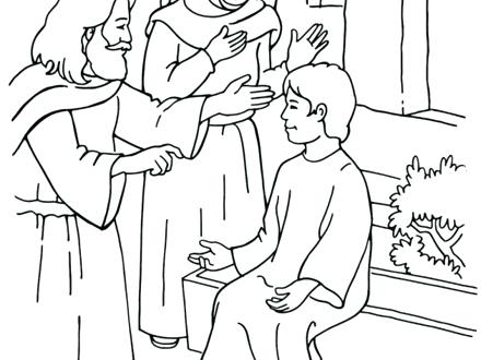 440x330 Jesus Heals Blind Bartimaeus Coloring Page