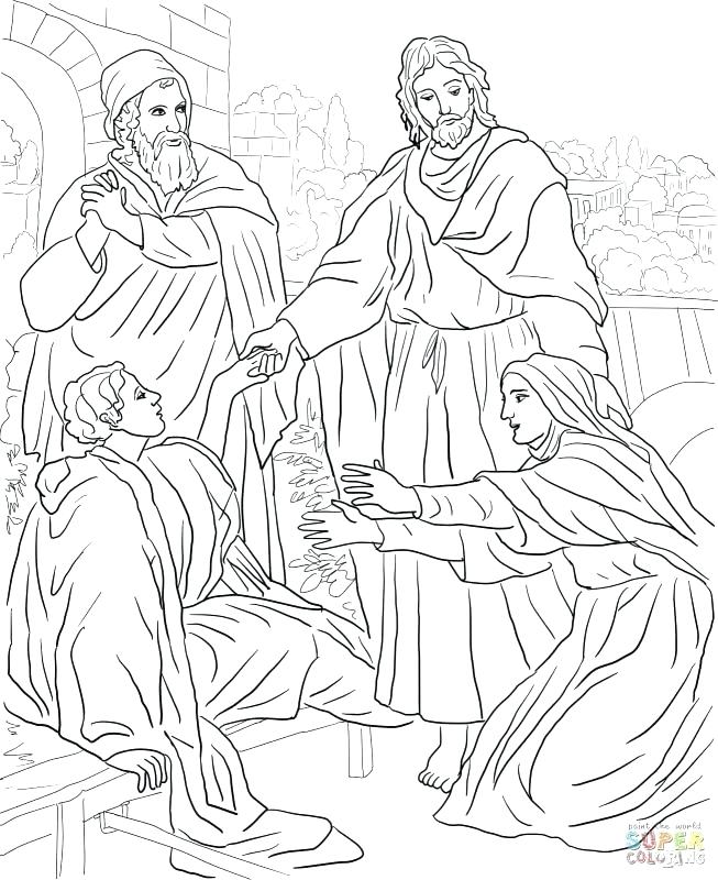 653x800 Jesus Heals 10 Lepers Coloring Page Heals Ten Lepers Coloring Page