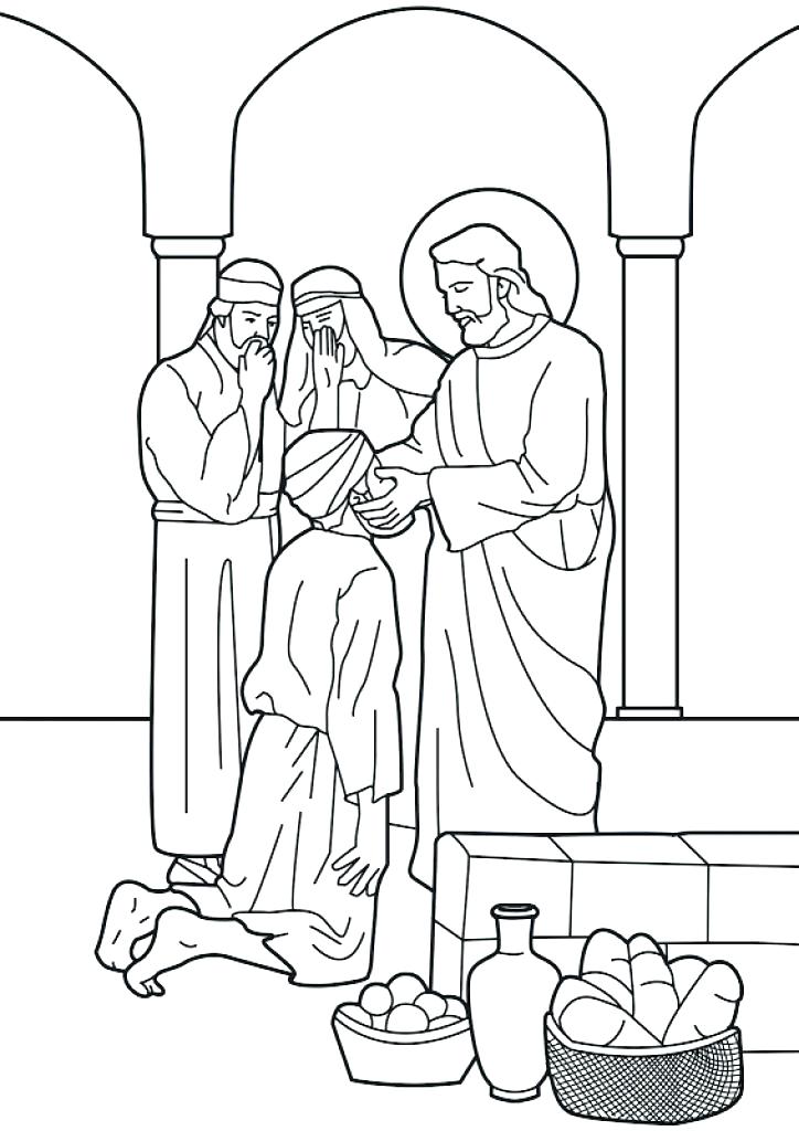 724x1024 Jesus Heals A Blind Man Coloring Page Best Doctors Body Heals
