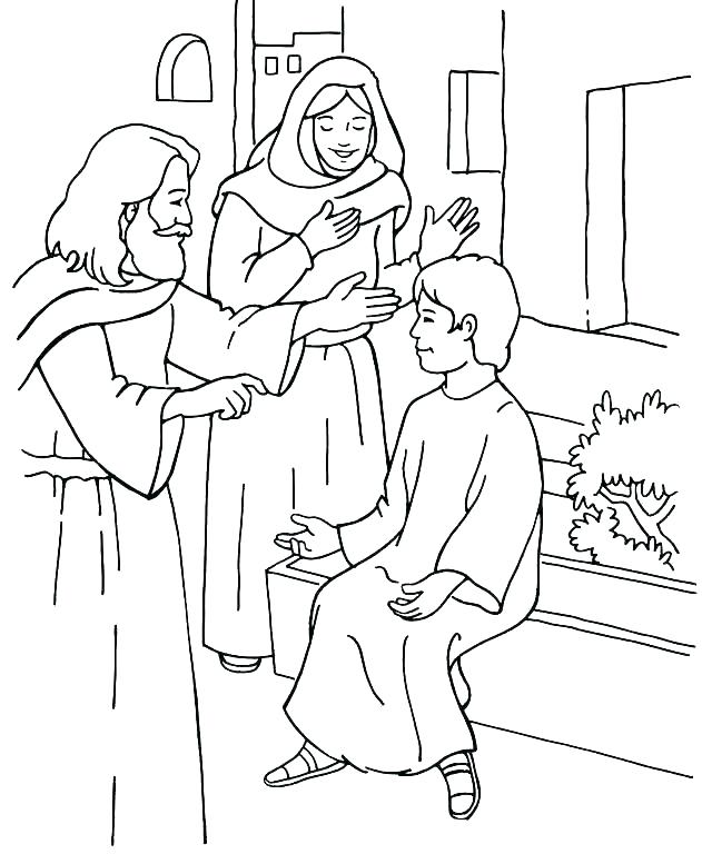 631x768 Jesus Heals Blind Man Coloring Page Heals A Blind Man Coloring