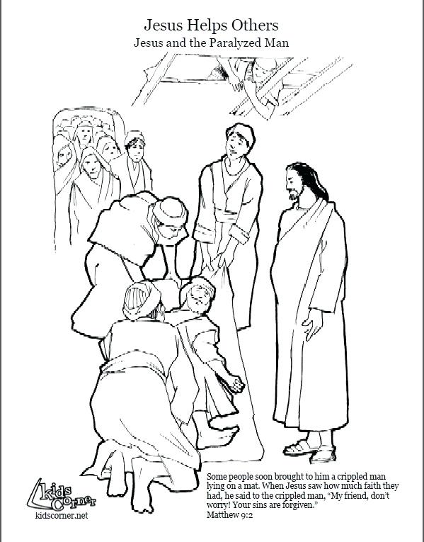 599x765 Jesus Heals The Paralytic Coloring Page Heals Coloring Page Audio
