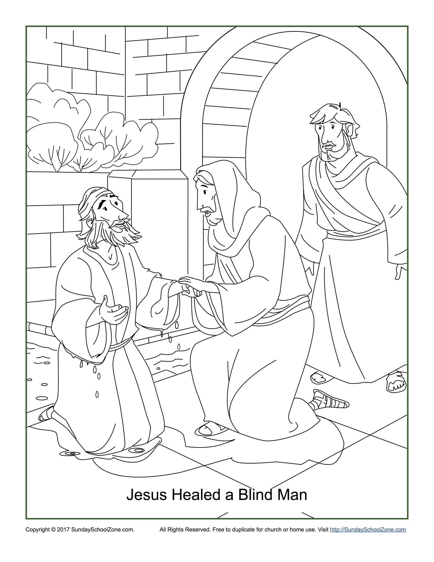1500x1941 The Best Jesus Healed A Blind Man Coloring Page John For Heals