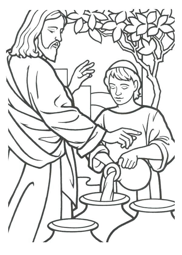 600x841 Jesus Heals A Paralyzed Man Coloring Page Professional