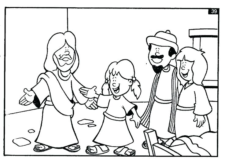 736x524 Jesus Heals Coloring Page Daughter Coloring Page Y Jesus Heals