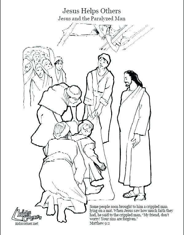 599x765 Jesus Heals Coloring Page Heals The Paralytic Coloring Page Images