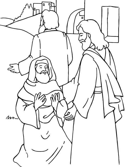 540x702 Jesus Heals Jairus Daughter Coloring Page Heals The Sick Coloring