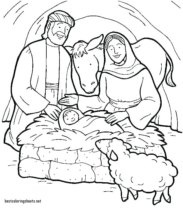 600x680 Coloring Pages Nativity Baby Jesus Manger Coloring Pages Nativity