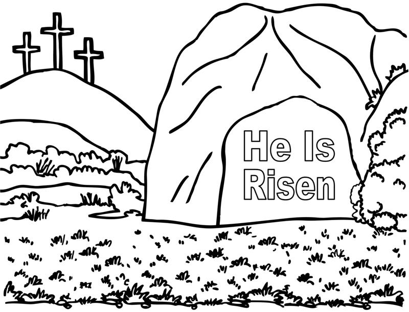 800x611 He Is Risen Coloring Page Crafting The Word Of God