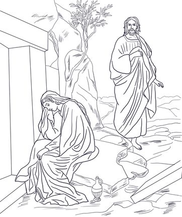 362x430 Jesus Appears To Mary Magdalene After Resurrection Coloring Page