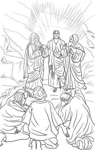 306x480 Jesus Transfiguration Coloring Page From Jesus Mission Period