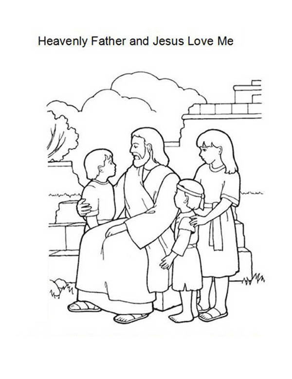 600x779 Heavenly Father And Jesus Love Me Coloring Page Color Luna