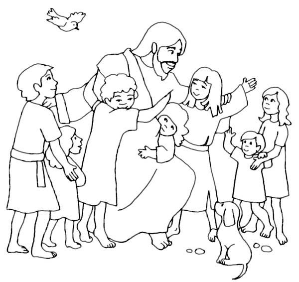 600x566 Jesus Loves Me, Jesus Loves Children And Jesus Love Me Coloring