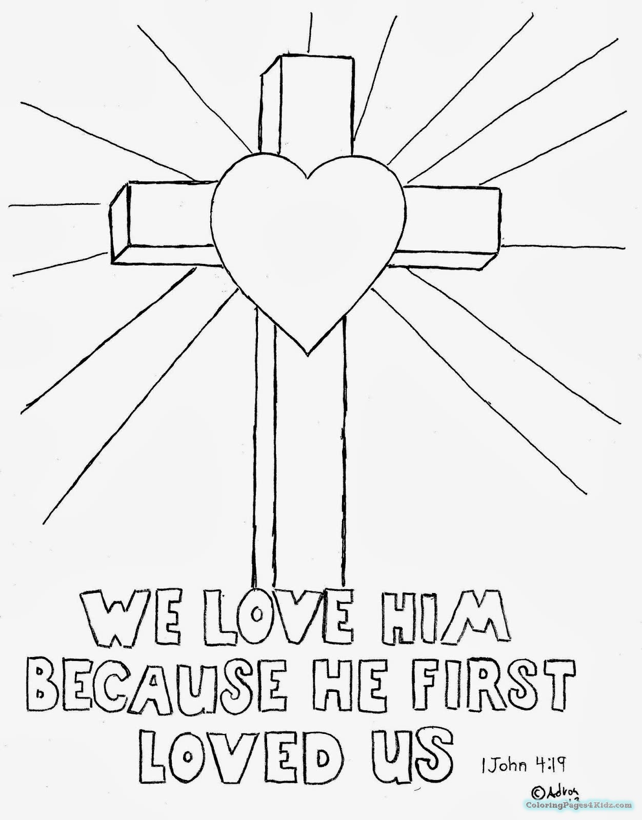 Jesus On The Cross Coloring Page