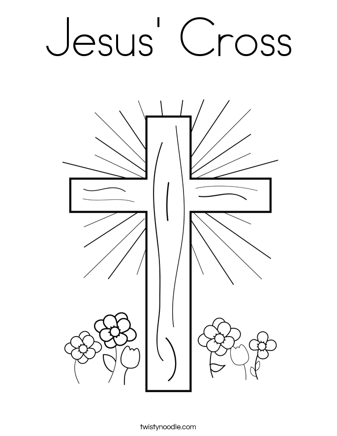 685x886 Jesus' Cross Coloring Page