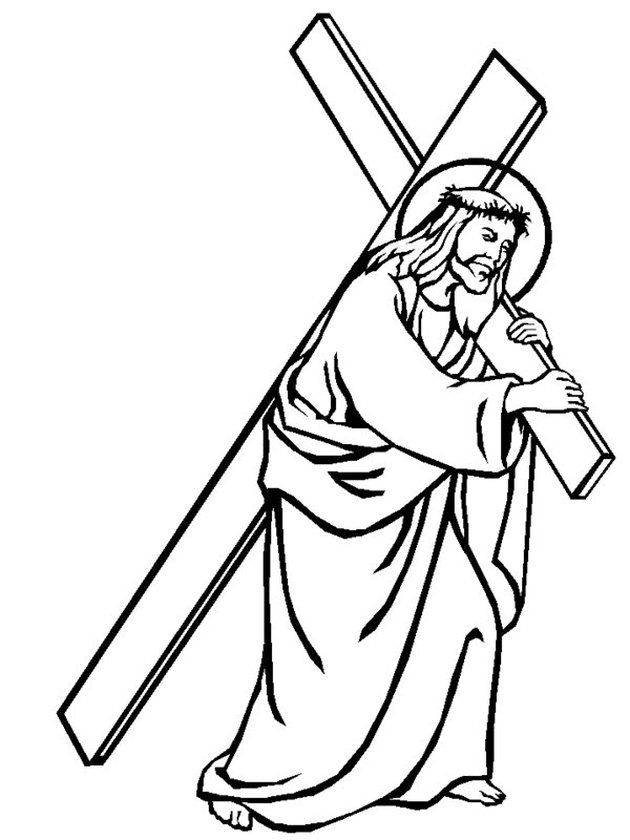 630x840 Jesus On The Cross Coloring Pages Az Coloring Pages Coloring Page