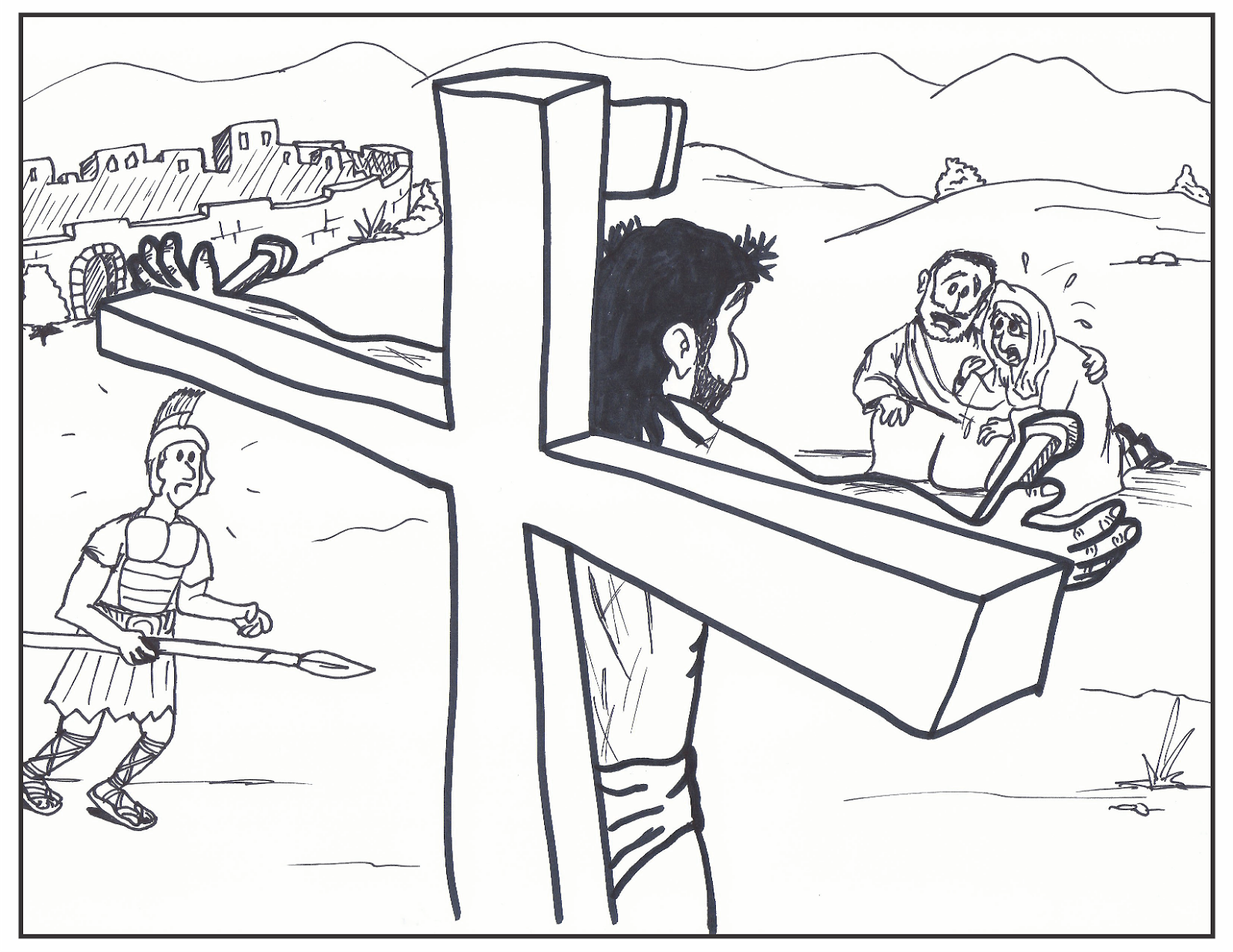 1600x1236 Coloring Pages Of Jesus On The Cross