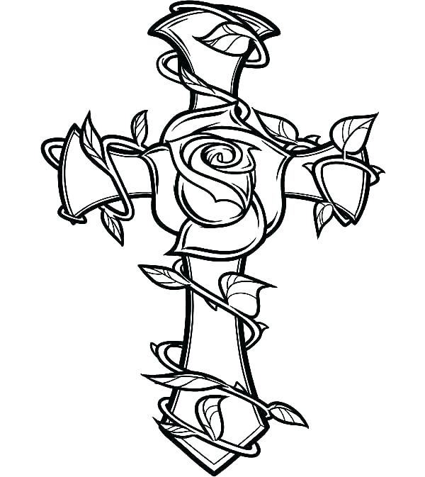 600x673 Jesus On The Cross Coloring Page Cross Coloring Pages To Print