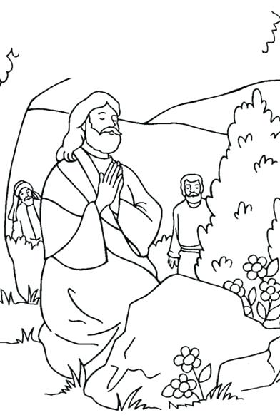 392x589 Jesus Praying In The Garden Of Gethsemane Coloring Page Disciples