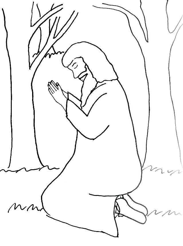 638x859 Jesus Praying In The Garden Gethsemane Coloring Page Garden