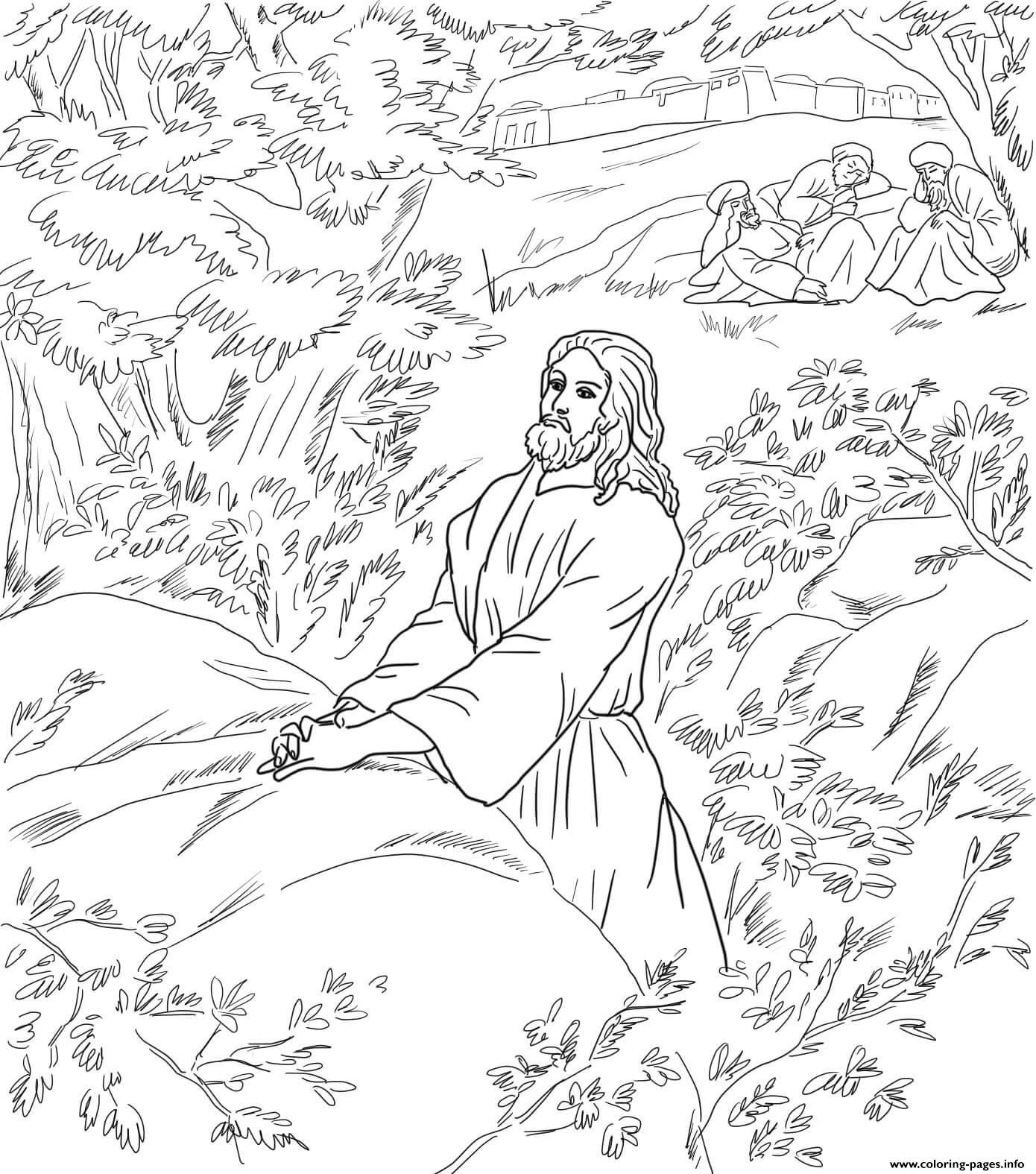1390x1575 Good Friday 1 Jesus Pray In The Garden Of Gethsemane Coloring