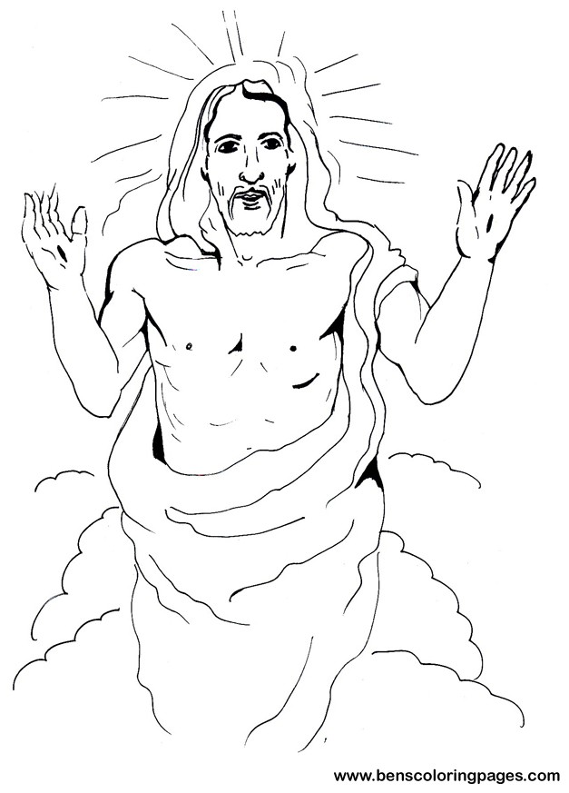 627x873 Jesus Resurrection Coloring Page.