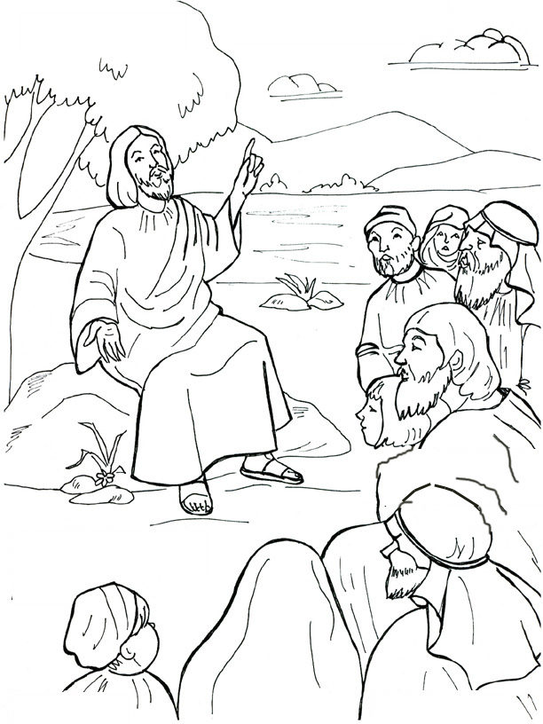 612x816 Jesus Sermon On The Mount Coloring Page