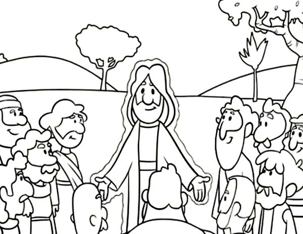 600x465 Jesus Teaching Coloring Pages Printable