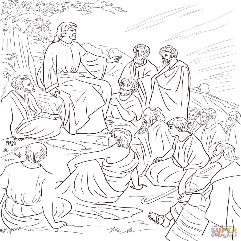 1024x1024 Jesus Teaching Coloring Pages Printable Printable Coloring Pages