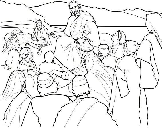 566x447 Sermon On The Mount Coloring Page