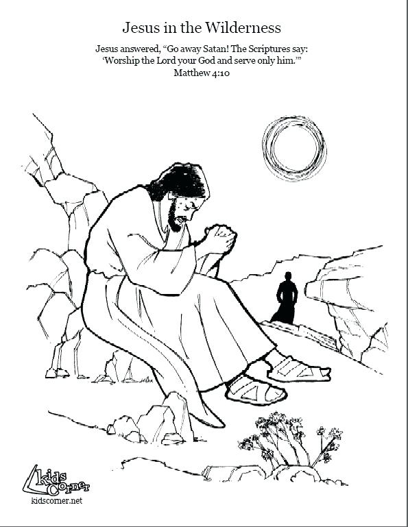 595x769 Jesus Temptation Colouring Pages Overcoming Coloring King