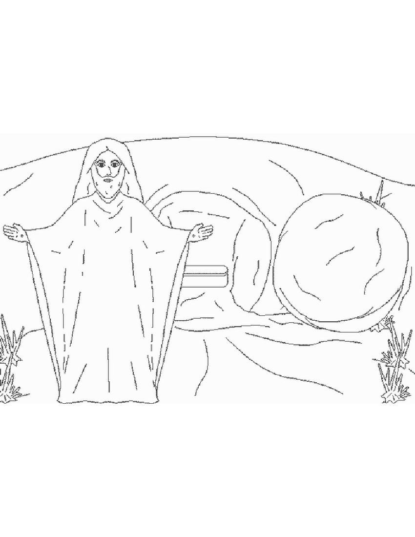850x1100 Easter Jesus And Tomb Coloring Pictures Free Coloring Pages