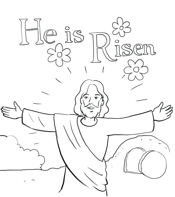 600x677 Jesus Resurrection Coloring Page