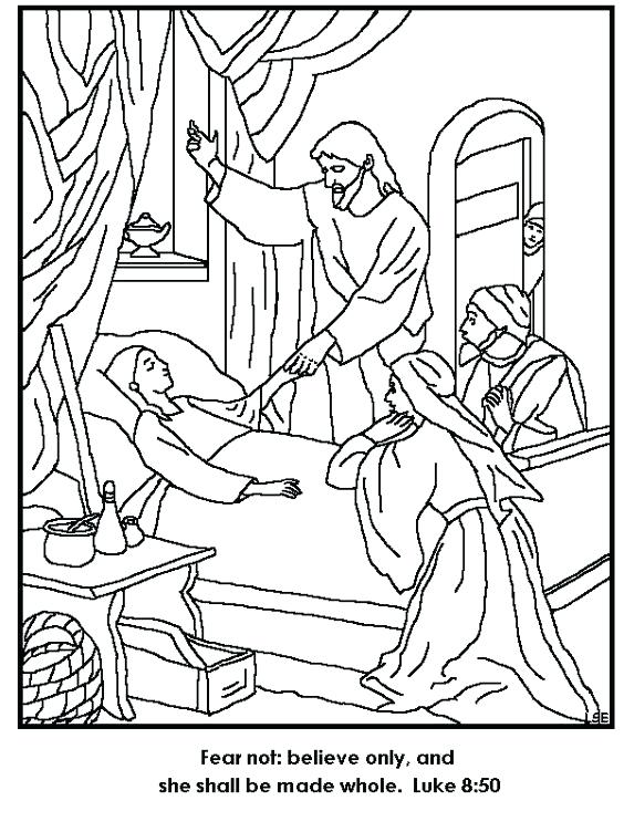 564x752 Jesus Heals Jairus Daughter Coloring Page Miracles Of Is Turn