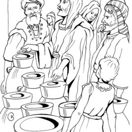 268x268 Jesus Turns Water Into Wine Coloring Pages Az Coloring Pages