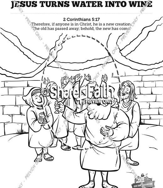 520x600 Pictures Into Coloring Pages Jesus Turns Water Into Wine Sunday