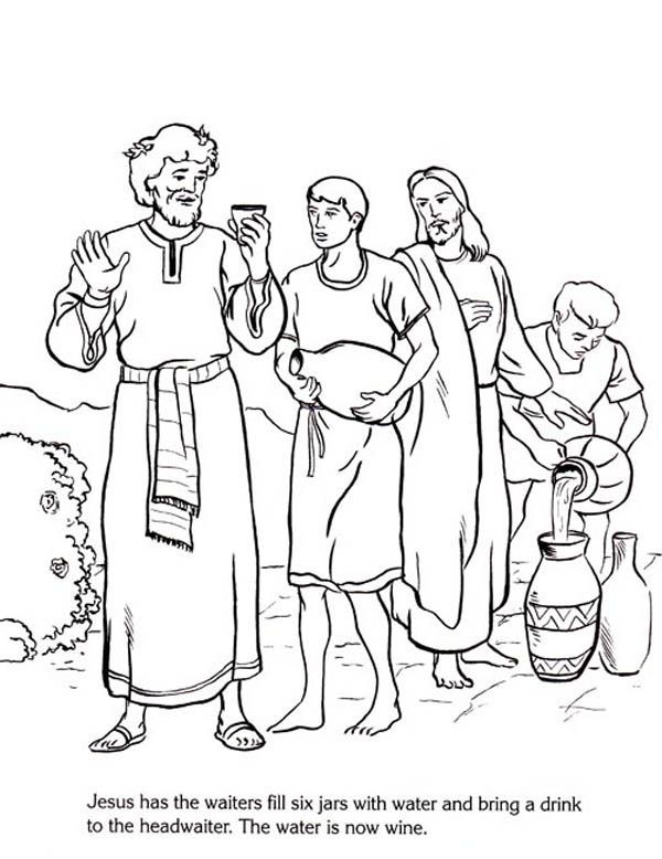 600x778 Turn Photos Into Coloring Pages Jesus Turn Six Jars Of Water Into