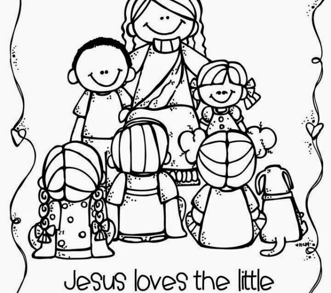 678x600 Jesus And The Children Coloring Page Coloring Pages