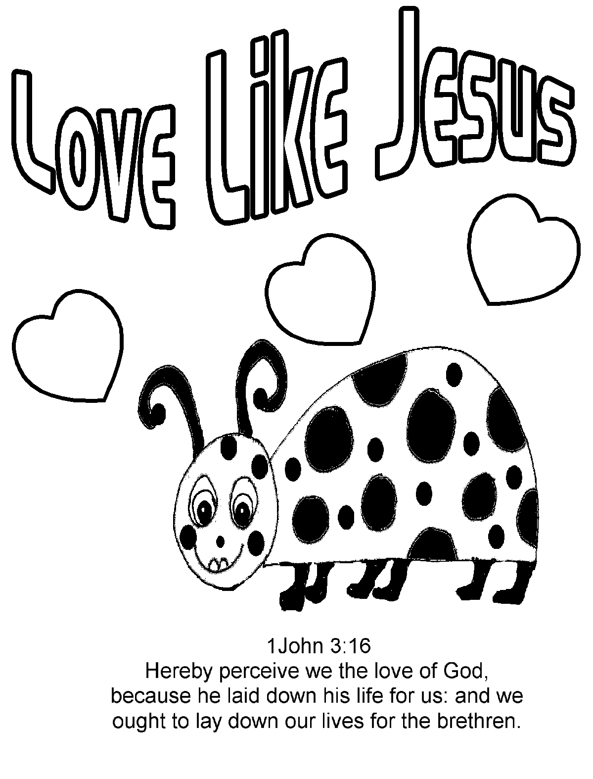 1199x1574 Children's Gems In My Treasure Box Love Bug For Jesus Coloring Pages