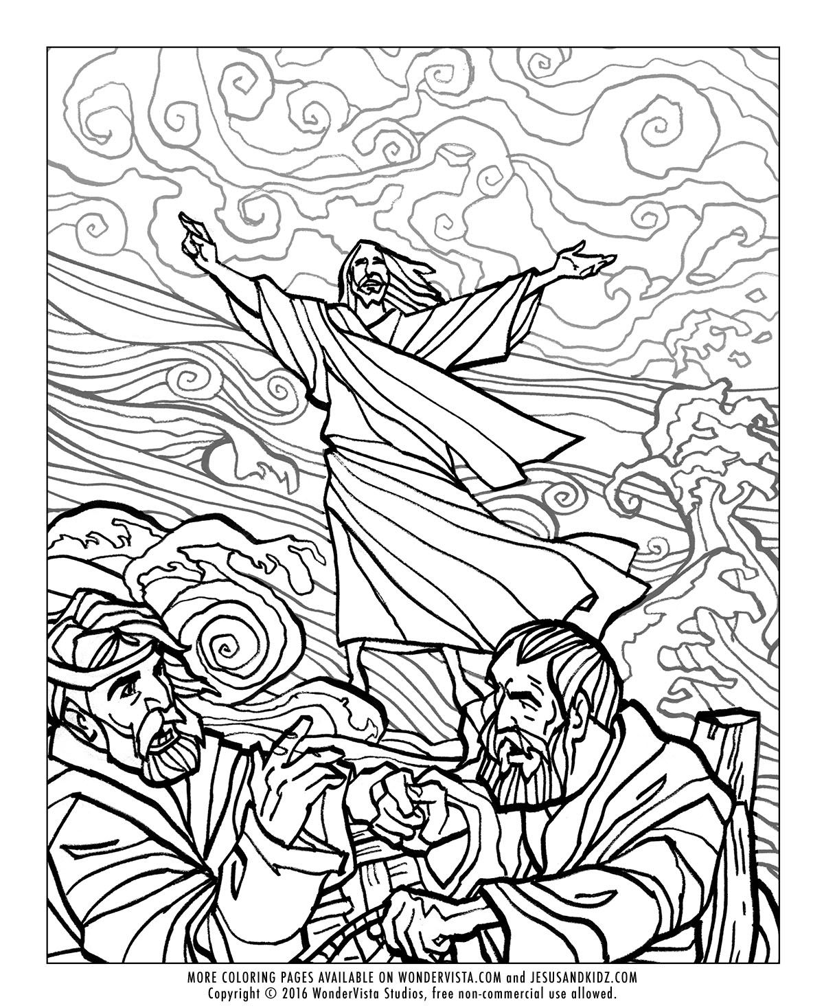 1200x1467 Jesus Walks On Water Coloring Page