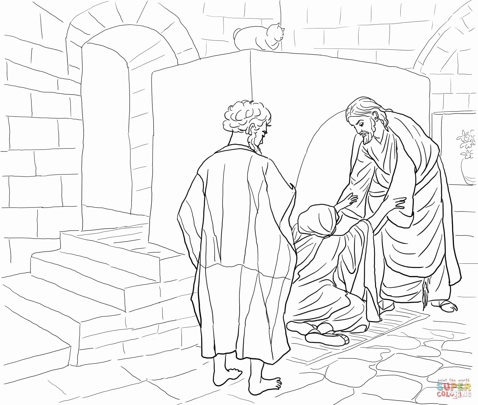 1600x1353 Jesus Walks On Water Coloring Page Image Peter Walking On Water